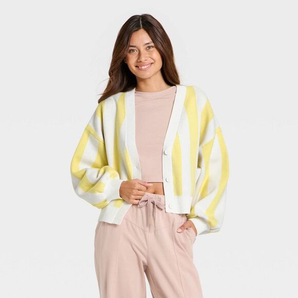 JoyLab Other - Women's Striped Western Cardigan - JoyLab Yellow M